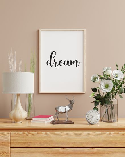 Dream-Black and White Printable Wall Art Quote