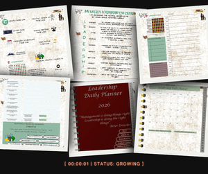 Hybrid Leadership Daily Planner [Rustic] - Editable PDF [Digital+Offline+Print Friendly]