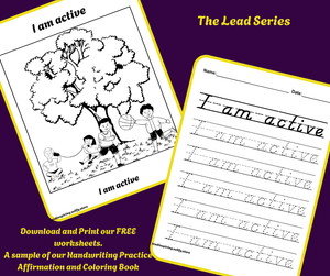 Free Print Handwriting Practice Affirmation and Coloring