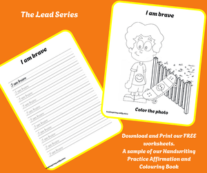 Free Cursive Handwriting Practice Affirmation and Coloring