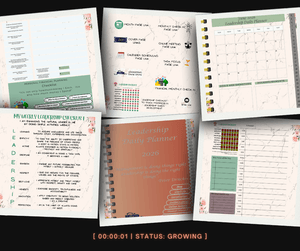 Hybrid Leadership Daily Planner [Floral] - Editable PDF (Digital + Offline + Print-Friendly)