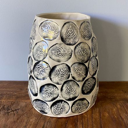 Guinea fowl feather vase