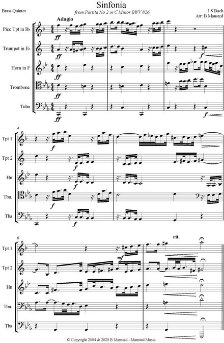 Sinfonia from Partita No 2 in C Minor (BWV 826) – J S Bach