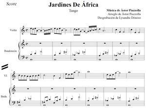 Jardines De África (arr. Astor Piazzolla) - bandoneón &amp; violín