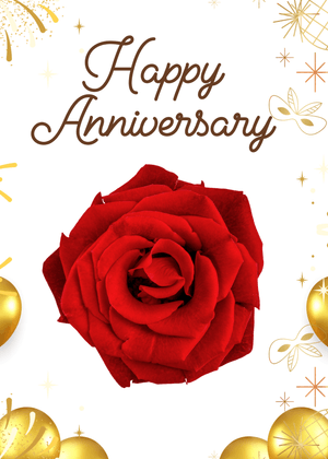 Happy Anniversary Card: Red Rose