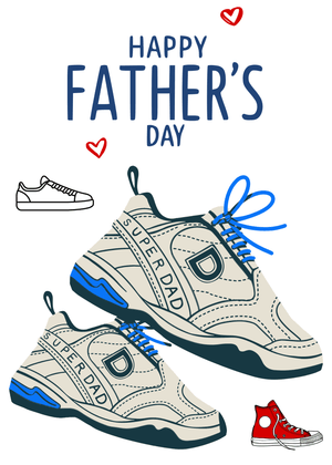 Happy Father's Day Card: Super Dad Sneakers for Father's Day