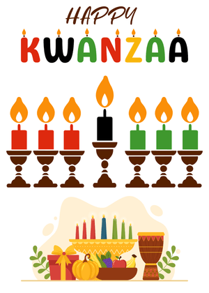 Happy Kwanzaa Card: Happy Kwanzaa Candles and Decorations