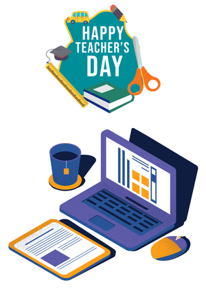 Happy Teacher's Day Card: Teacher's Day Celebration Concept