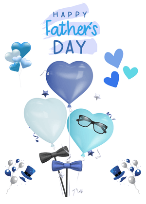 Happy Father's Day Card: Father's Day Heart Balloons