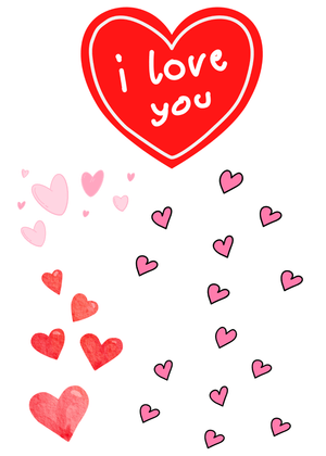 I Love You with Hearts Card: Colorful Heart Designs with Love Message