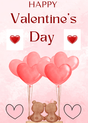 Happy Valentine's Day Card: Happy Valentine's Day with Teddy Bears