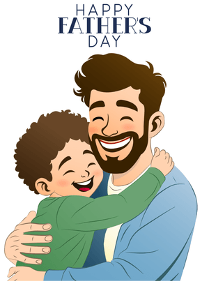 Happy Father's Day Card: Father and Child Embrace