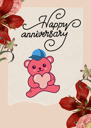 Happy Anniversary Card: Anniversary Card with Cute Bear