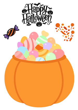 Halloween Canva Greeting Card: Halloween Candy Overflow