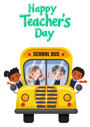 Happy Teacher's Day Card: Happy Teacher's Day School Bus