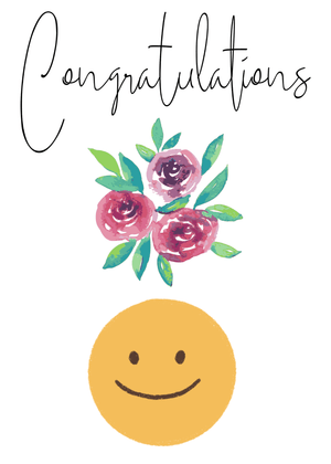 Congratulations Greeting Card: Congratulations with Flowers and Smiley