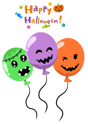 Halloween Canva Greeting Card: Playful Halloween Balloons