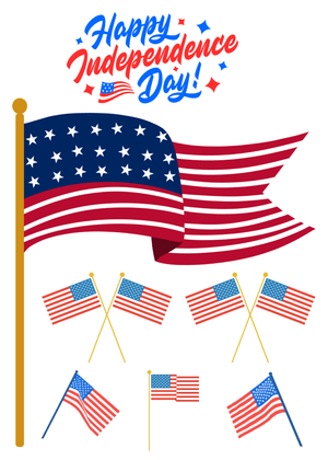 Happy Independence Day Card: American Flag Independence Day Celebration