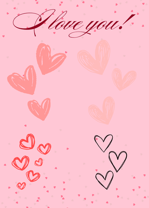 I Love You with Hearts Card: Romantic Heart Design