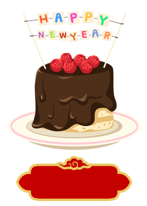 Happy New Year Card: Festive New Year Cake