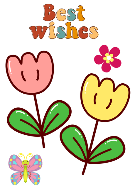 Best Wishes Card: Floral