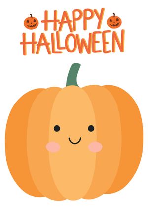 Halloween Canva Greeting Card: Smiling Pumpkin for Halloween