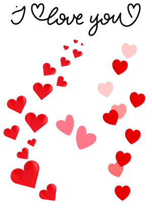 I Love You with Hearts Card: Heartfelt Message of Love