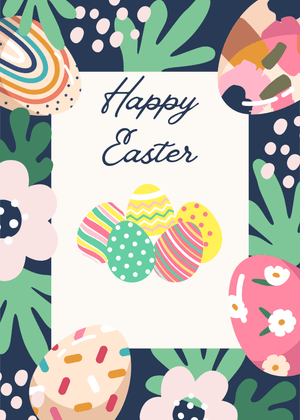 Happy Easter Card: Colorful Easter Egg Design