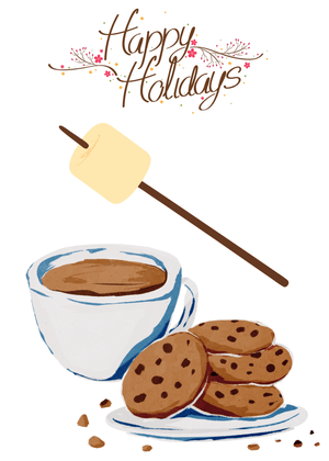 Happy Holidays Card: Holiday Treats with Hot Cocoa