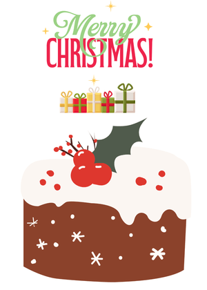 Merry Christmas Card: Festive Christmas Cake Design
