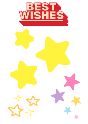 Best Wishes Card: Colorful Best Wishes Stars