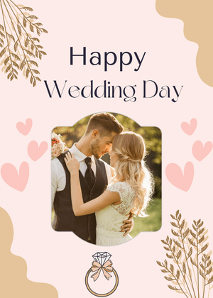 Happy Wedding Day Card: Elegant Wedding Day Card Design