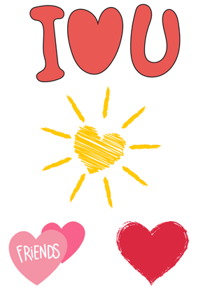 I Love You with Hearts Card: Colorful Hearts Design