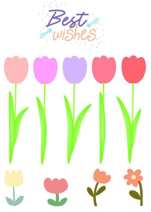 Best Wishes Card: Tulips