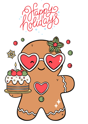 Happy Holidays Card: Festive Gingerbread Delight
