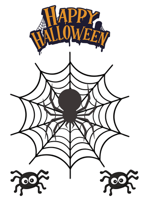 Halloween Canva Greeting Card: Halloween Spider Web Design