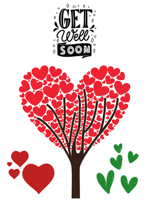 Get Well Soon Card: Heart Tree Get Well Soon Card