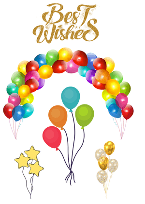 Best Wishes Card: Colorful Balloon Arrangements