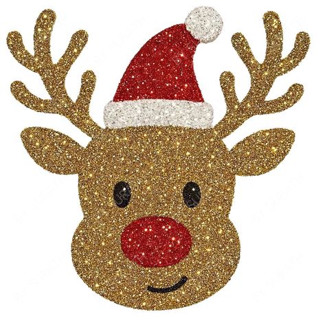 Festive Reindeer with Santa Hat (Artwork)