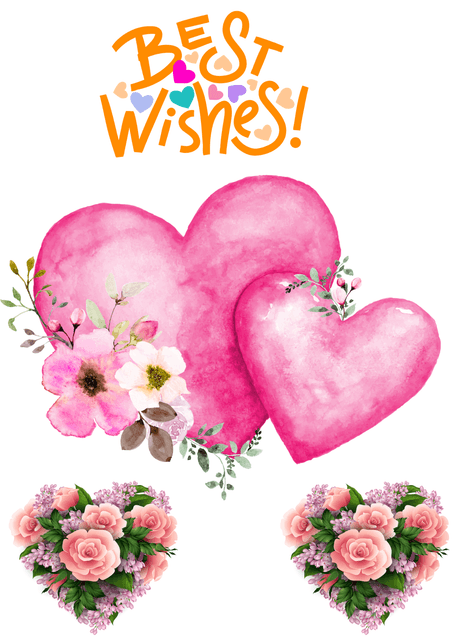 Best Wishes Card: Heart Design