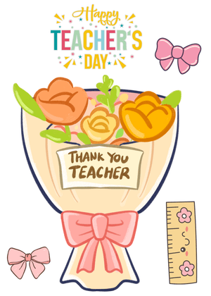 Happy Teacher's Day Card: Flowers