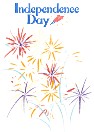 Happy Independence Day Card: Colorful Independence Day Fireworks