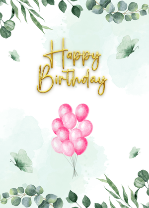 Happy Birthday Greeting Card: Birthday Celebration Card with Balloon Bouquet