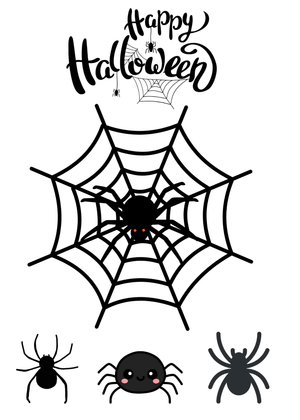Halloween Canva Greeting Card: Happy Halloween Spider Web