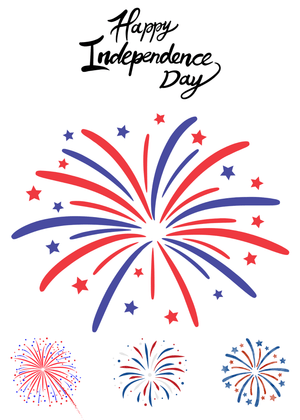 Happy Independence Day Card: Independence Day Fireworks Design