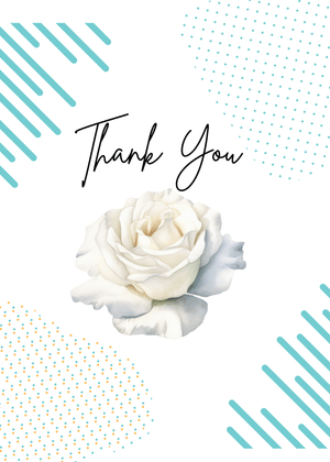 Thank You Card: Elegant White Rose