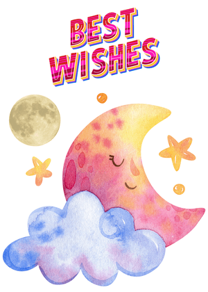 Best Wishes Card: Crescent Moon