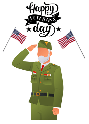 Happy Veteran's Day Card: Veterans Day Celebration with Flags