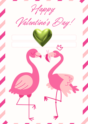 Happy Valentine's Day Card: Valentine Flamingo Duo