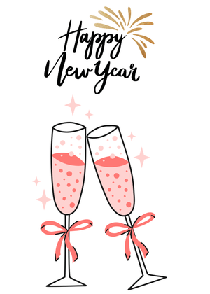 Happy New Year Card: New Year Celebration with Champagne